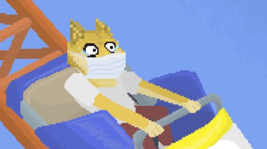 Pandemic Doge on a rollercoaster