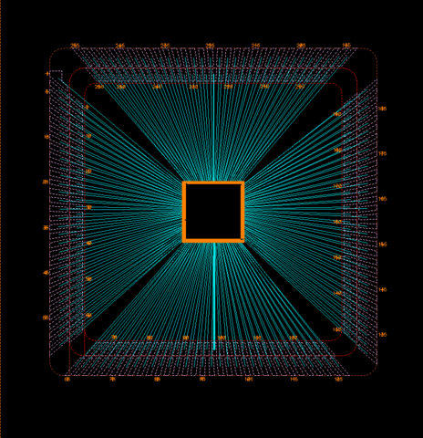 The bonding diagram image shows how the chip IO pads are wired to the package pins. The package is soldered to the printed circuit board. The layout picture depicts how the functional blocks are physically located on the chip. The IO pads that are bonded to the package pins are shown on the sides. Photos: SoC Hub. (Graphic: Business Wire)