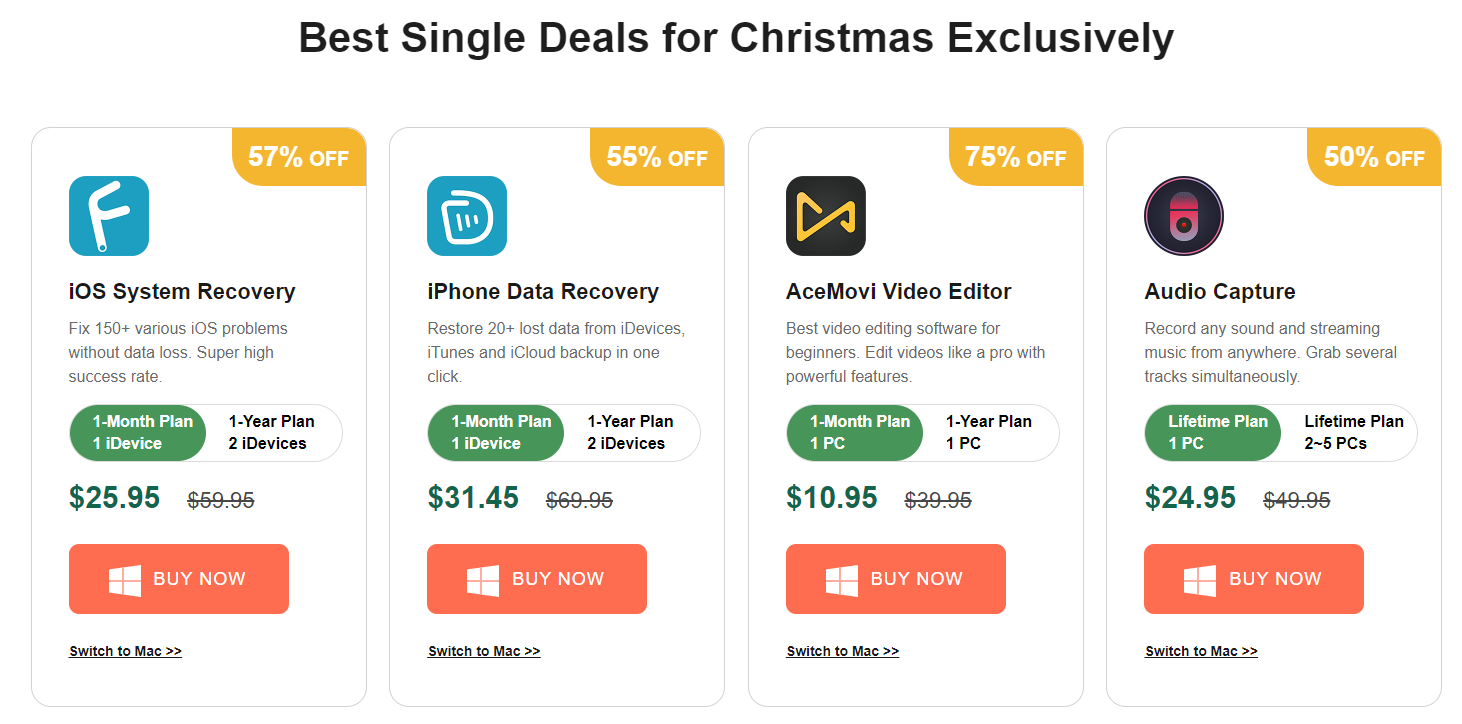 Best Single Deals for Christmas Only