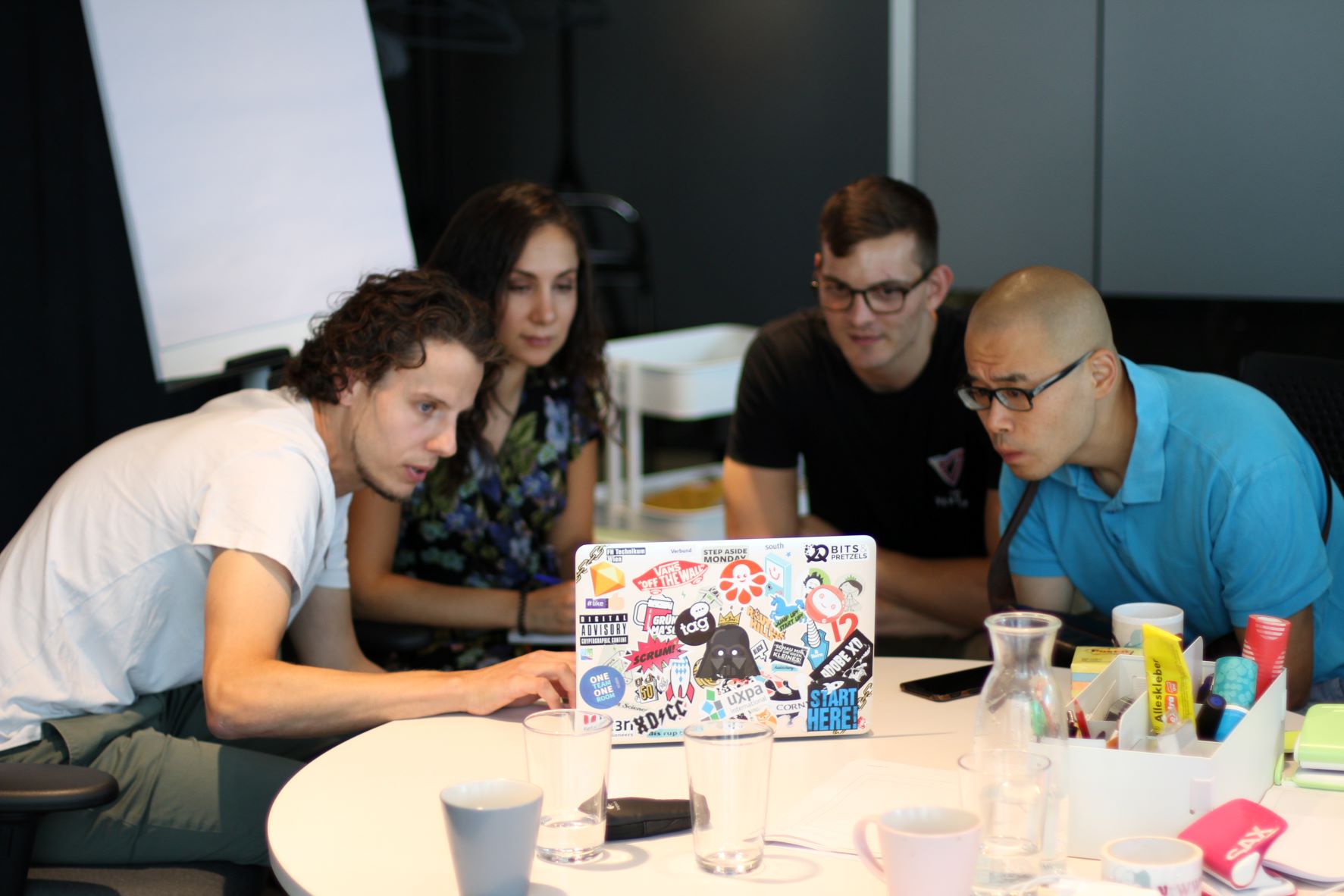 eSwapp Cofounder Ghazal Diani 2nd from left with collaborators on a tech accelerator in Austria